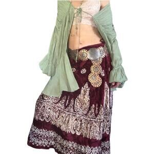 Vintage deadstock crushed velvet wrap skirt